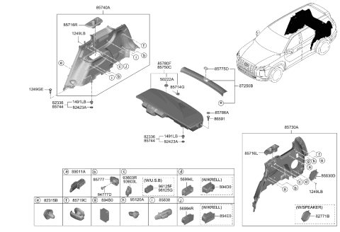 2023 Hyundai Sonata  SWITCH ASSY-SEAT BACK RECL'G L Diagram for 894D0S8UA0NNB