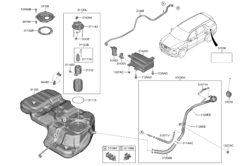 2023 Hyundai Sonata SENDER ASSY-FUEL PUMP Diagram for 94460S8300