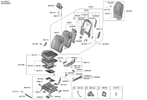 2023 Hyundai Sonata  LUMBAR ASSY-FRONT SEAT BACK,LH Diagram for 88340S8AA0