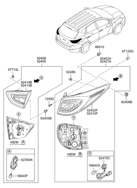 2021 Hyundai Sonata Hybrid Bulb Holder And Wiring Assembly Diagram for 924902S500