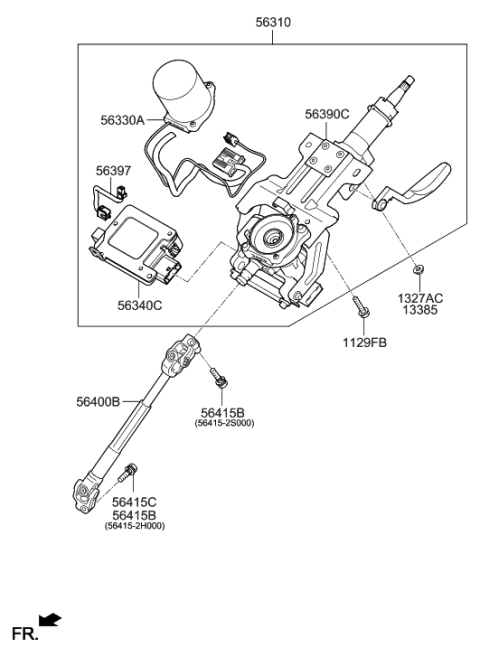 2022 Hyundai Santa Fe CABLE ASSY-SENSOR Diagram for 563972S100