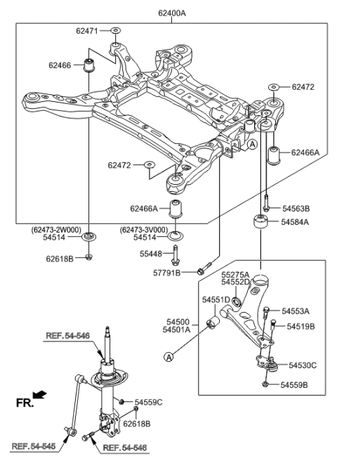 2021 Hyundai Veloster  Stopper Diagram for 545522Y000