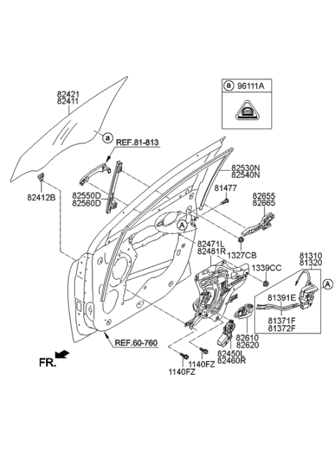 2021 Hyundai Veloster Interior Door Handle Assembly, Right Diagram for 826202S020RJ5