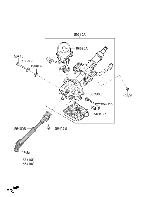 2022 Hyundai Genesis GV80 Column Assembly-Steering Diagram for 56310K4000
