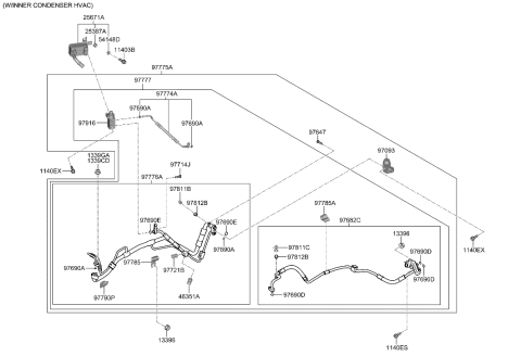 2020 Hyundai Elantra GT  Liquid & Suction Assembly Diagram for 97776K4400