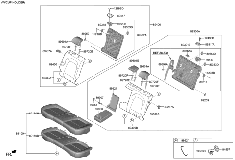 2022 Hyundai Genesis GV80  Guide Assembly-R/S H/REST W/O LVR Diagram for 89722F2100SRX
