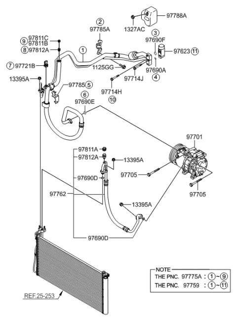 2022 Hyundai Nexo Compressor Assembly Diagram for 977013K425