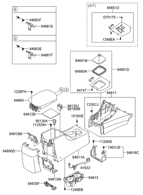 2023 Hyundai Kona N Pad-Front Console Diagram for 846293K500