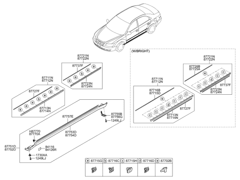 2014 Hyundai Genesis  Moulding-Waist Line Front Door, RH Diagram for 877143K500