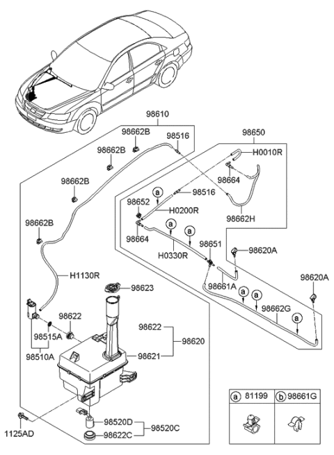 2015 Hyundai Genesis  Elbow Connector-Windshield Was Diagram for 986613K000