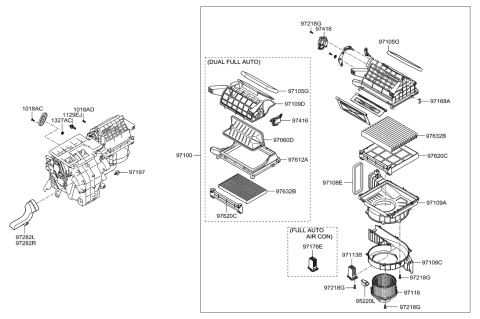 2022 Hyundai Nexo  Blower Unit Diagram for 971003KF00
