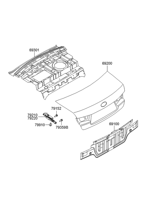 2023 Hyundai Kona N  Panel Assembly-Trunk Lid Diagram for 692000A500