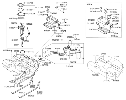 2022 Hyundai Nexo  Hose-Canister Diagram for 314740A000