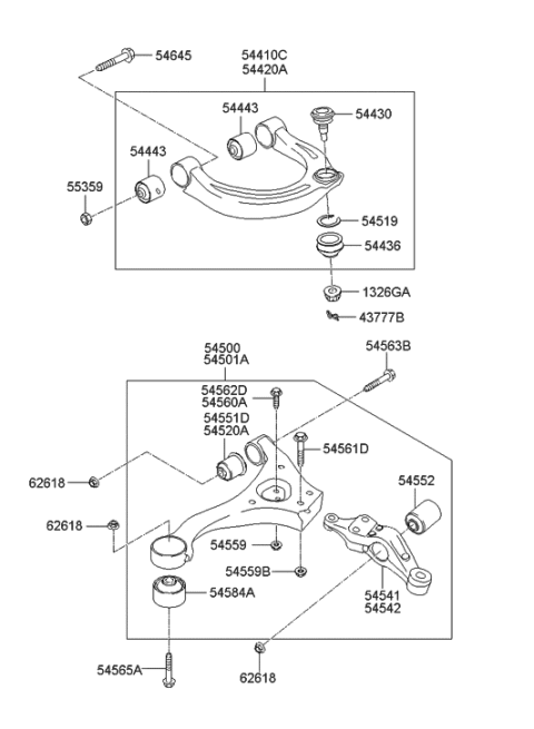 2023 Hyundai Kona N  Ball Joint-Assembly Diagram for 544303F600