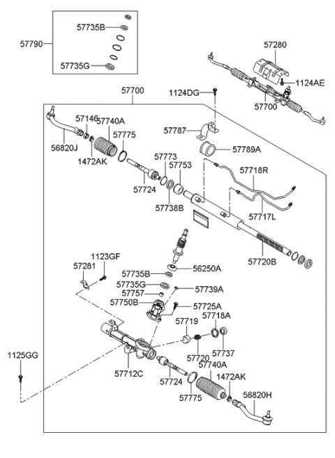 2014 Hyundai Genesis  R/Housing Assembly Diagram for 577123K000