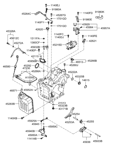 2014 Hyundai Genesis  Cover-Valve Body Diagram for 4528339390