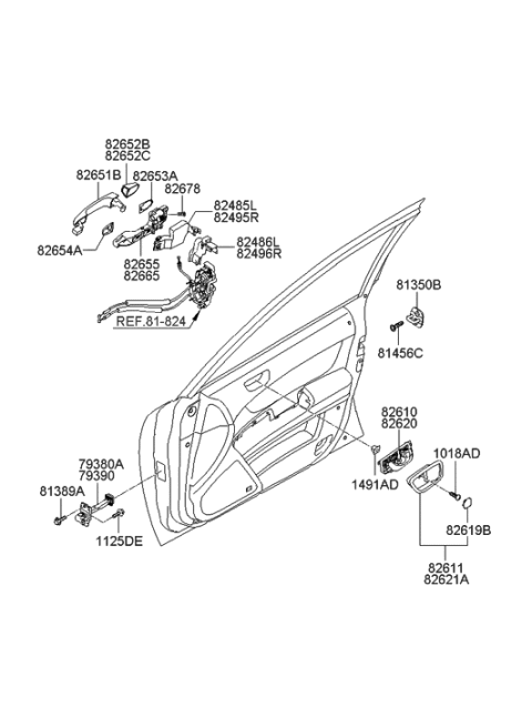 2023 Hyundai Kona N  Cap-Door Inside Handle Diagram for 826193K500HZ