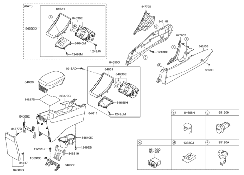 2014 Hyundai Elantra  Accessory Socket Assembly Diagram for 951202H370