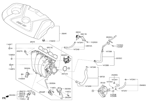 2018 Hyundai Ioniq  Hose-Pcsv Diagram for 289122E000