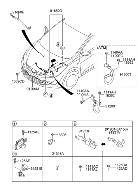 2015 Hyundai Elantra  Bracket-Engine Diagram for 919313X150