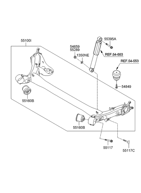 2015 Hyundai Elantra  Torsion Axle Complete Diagram for 551003Y100