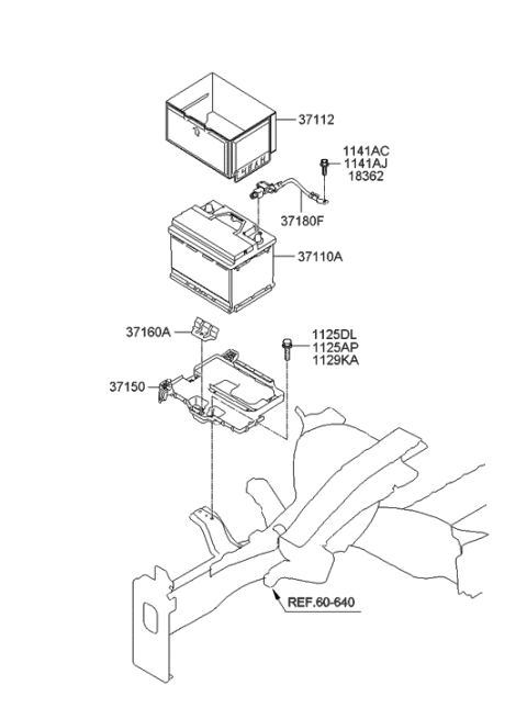 2015 Hyundai Elantra Battery Current Sensor Diagram for 371803X001