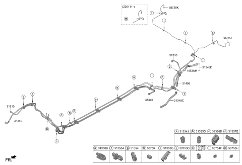 2002 Hyundai Elantra  HOSE ASSY-CANISTER Diagram for 31348N9010