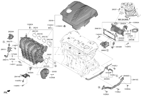 2005 Hyundai Elantra  HARNESS ASSY-EGR Diagram for 284022S000