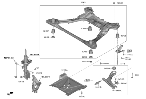 2002 Hyundai Elantra  BALL JOINT ASSY-LWR ARM Diagram for 54530L1000