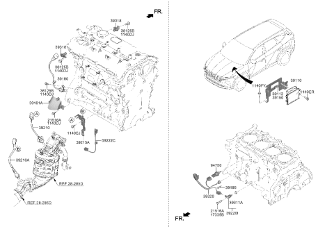 2002 Hyundai Elantra Sensor-Crankshaft Position Diagram for 391802S000