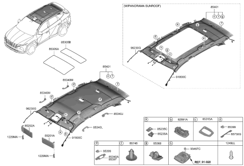 2002 Hyundai Elantra  HANDLE ASSY-ROOF ASSIST FRONT Diagram for 85340D5000NNB