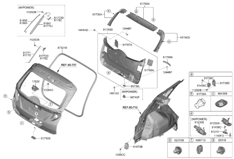 2005 Hyundai Elantra  POWER LATCH ASSY-PWR T/GATE Diagram for 81800P2100