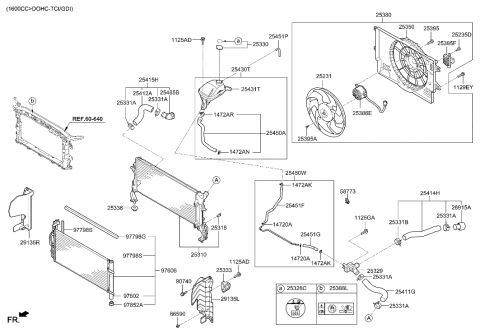 2007 Hyundai Tucson  Reservoir Tank Assembly Diagram for 25430F2400