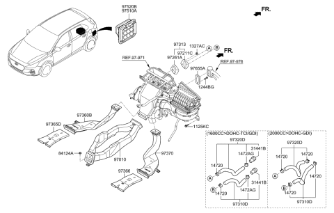 2007 Hyundai Tucson  Grille Assembly-Air Extractor, LH Diagram for 97530G2000