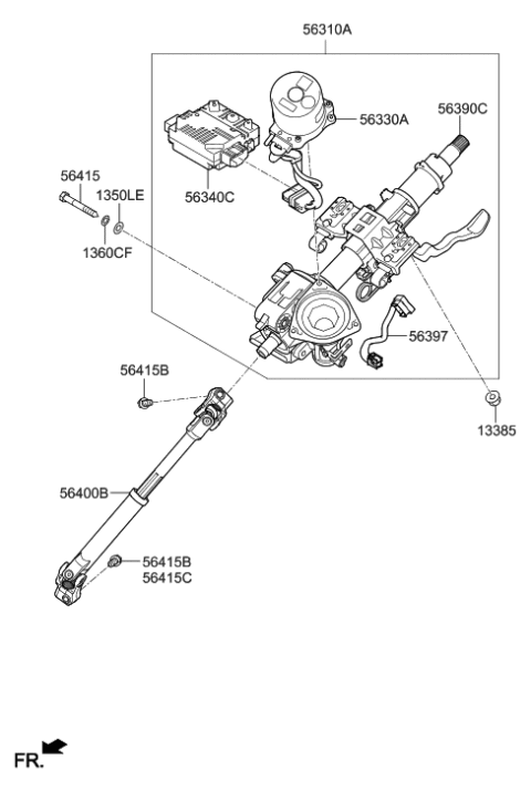 2007 Hyundai Tucson  Controller Assembly-Mdps Diagram for 56340G3000