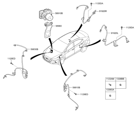 2022 Hyundai Genesis G80 Cable Assembly-ABS.EXT, LH Diagram for 91920G3000