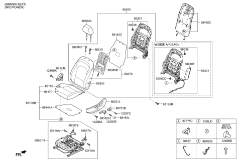 2007 Hyundai Tucson  Knob Height-Front Seat, LH Diagram for 88195F2000TRY