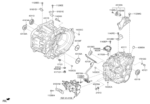 2006 Hyundai Tucson  Bracket-Roll Support, Rear Diagram for 4317632520