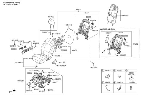 2007 Hyundai Tucson  Shield Cover-Front Seat Outer, RH Diagram for 88291F2010TRY