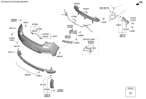 2006 Hyundai Tucson  Reflector/Reflex Assembly-Rear Lh Diagram for 92405G3000