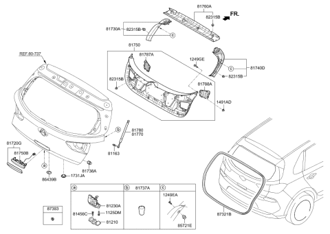 2022 Hyundai Genesis G80  Nut Diagram for 1338005007K