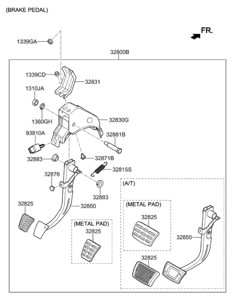 2007 Hyundai Tucson  Member Assembly-Brake Diagram for 32830F2110