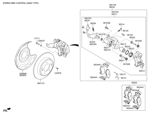2007 Hyundai Tucson  Guide Cable, RH Diagram for 58236G3400