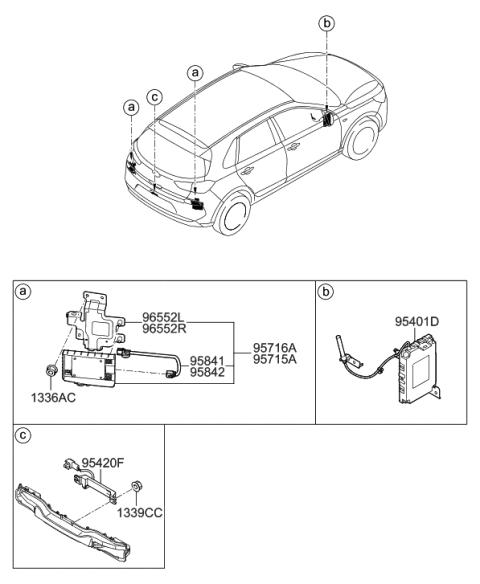 2006 Hyundai Tucson Unit Assembly-Bsd, LH Diagram for 95811G3000