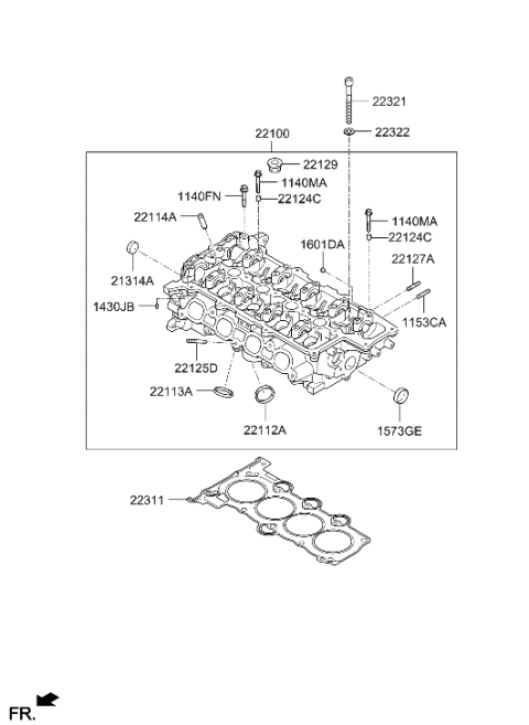 2022 Hyundai Genesis G80  Seat-Exhaust Valve Diagram for 221132B600