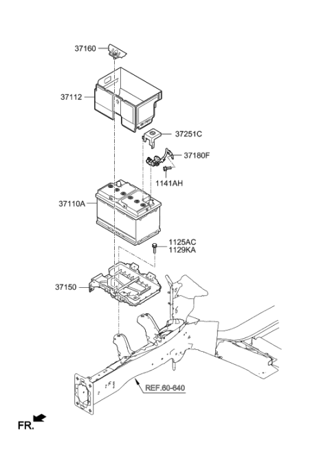 2022 Hyundai Genesis G80  Tray Assembly-Battery Diagram for 37150G3000