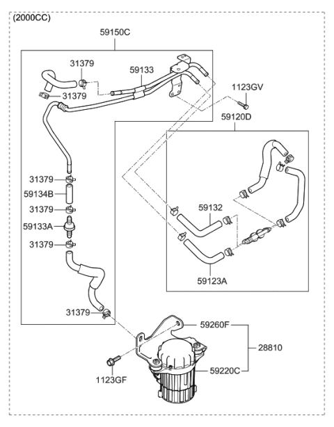 2020 Hyundai Palisade  Bracket-Vacuum Pump Diagram for 592604Z000