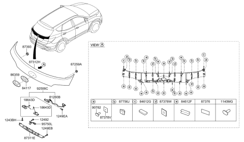 2020 Hyundai Palisade Camera Assembly-Back View Diagram for 957602W630