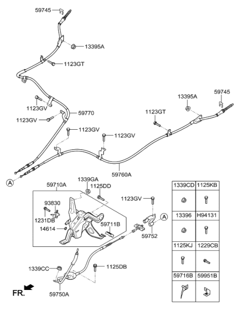 2019 Hyundai Nexo  Bracket-Cable Guide Diagram for 597522W000