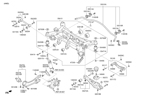 2000 Hyundai Santa Fe  Insulator-Rear Diagram for 217722W000
